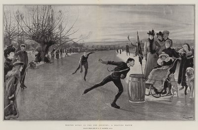 フェンカントリーのウィンタースポーツ、スケートの試合 作： Robert Walker Macbeth